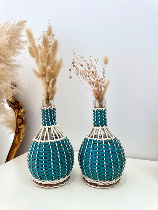 Duo de dames-jeannes scoubidou