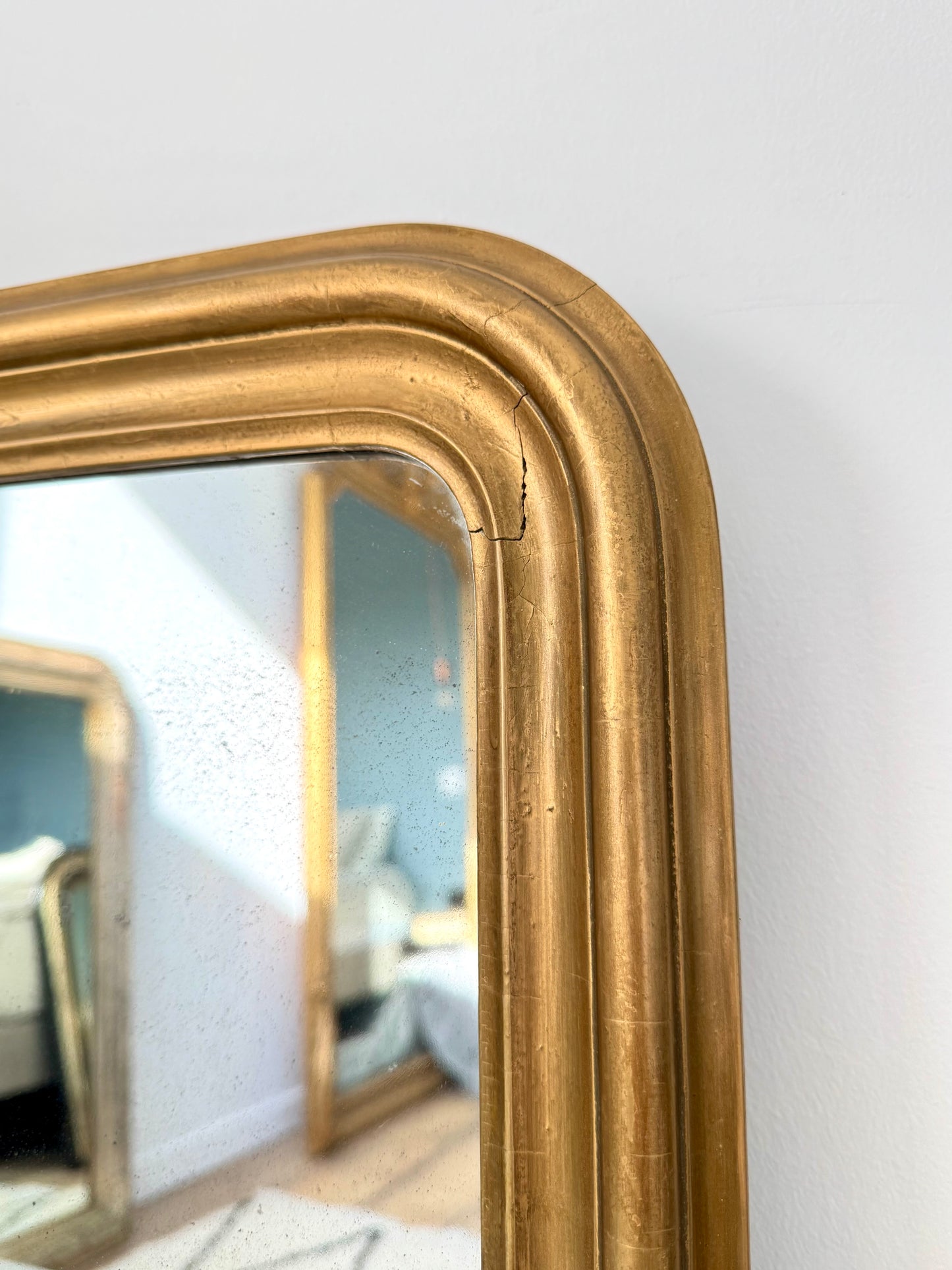Petit miroir ancien doré Louis Philippe