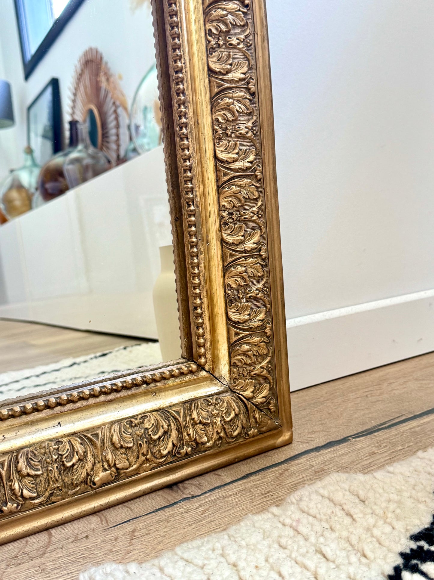 Miroir ancien doré Louis Philippe