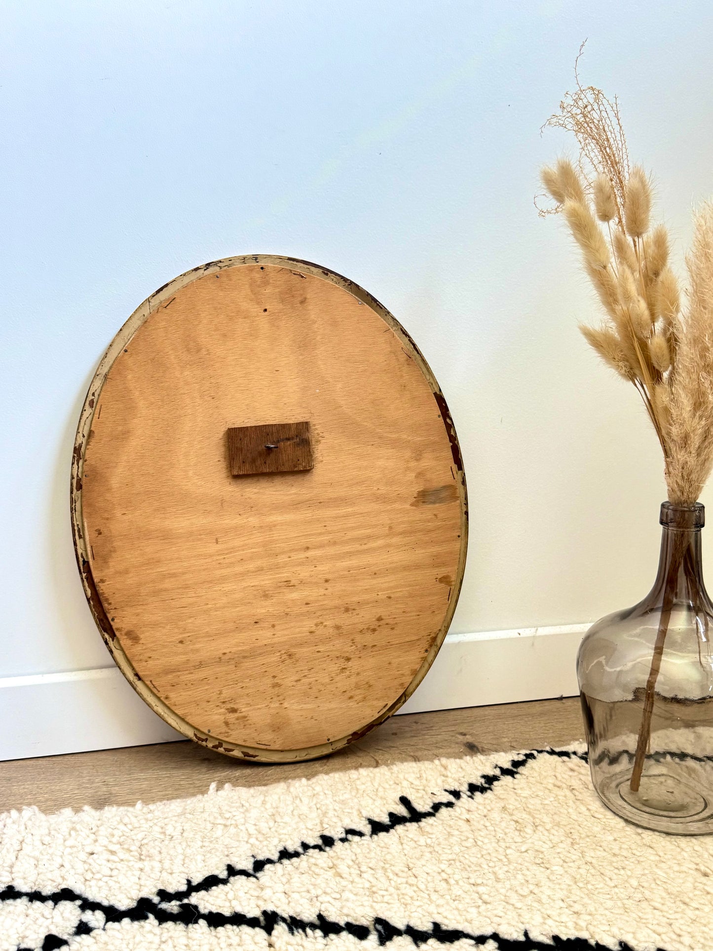 Miroir ancien doré, ovale
