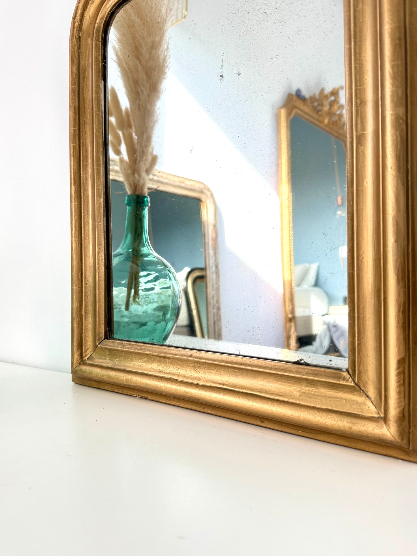 Petit miroir ancien doré Louis Philippe