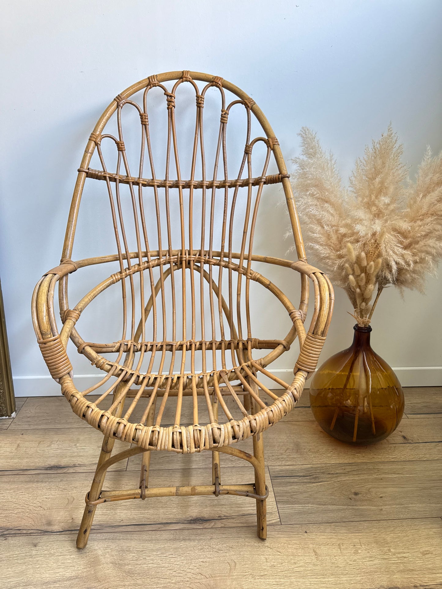 Fauteuil en rotin vintage