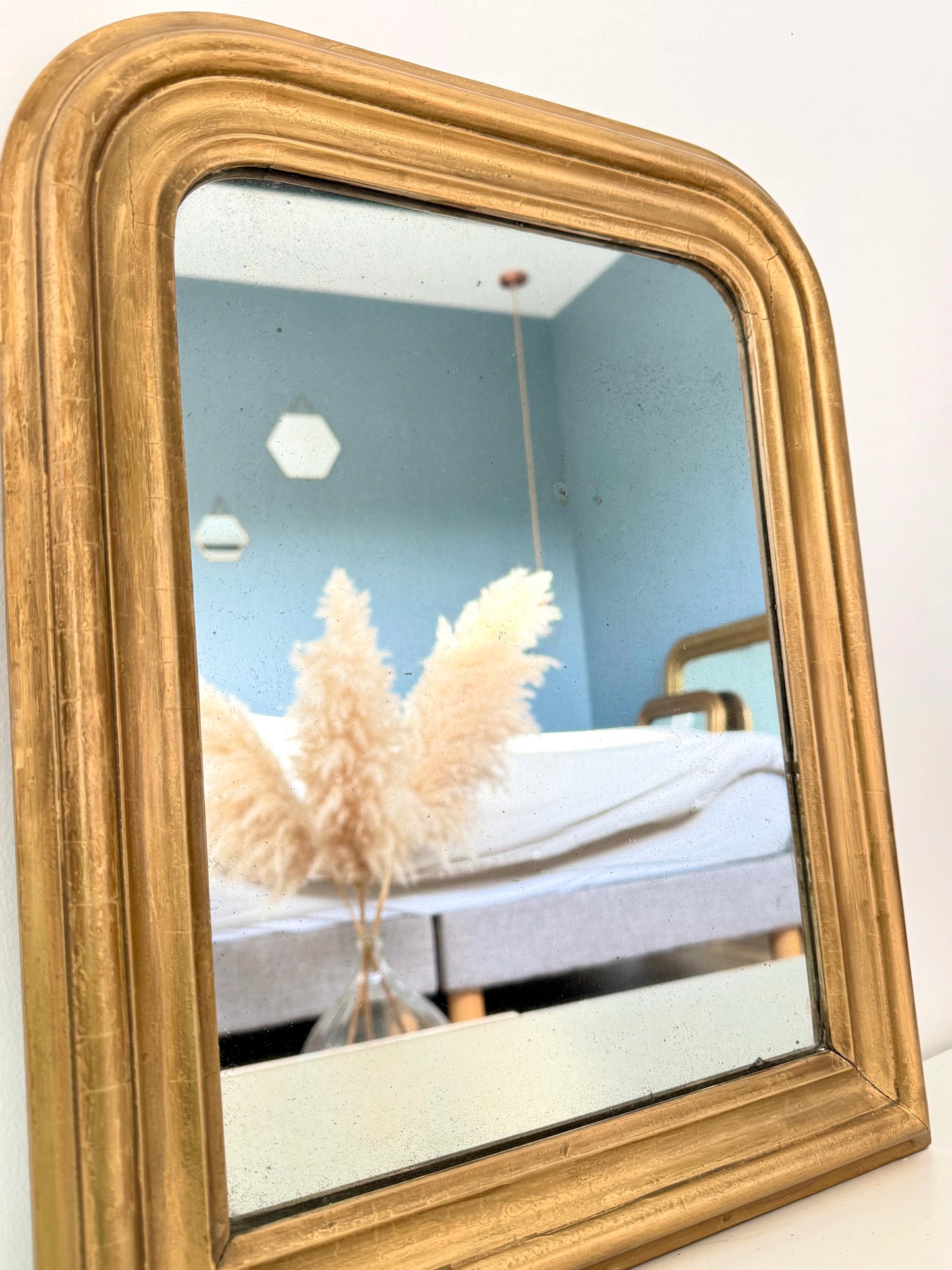 Petit miroir ancien doré Louis Philippe