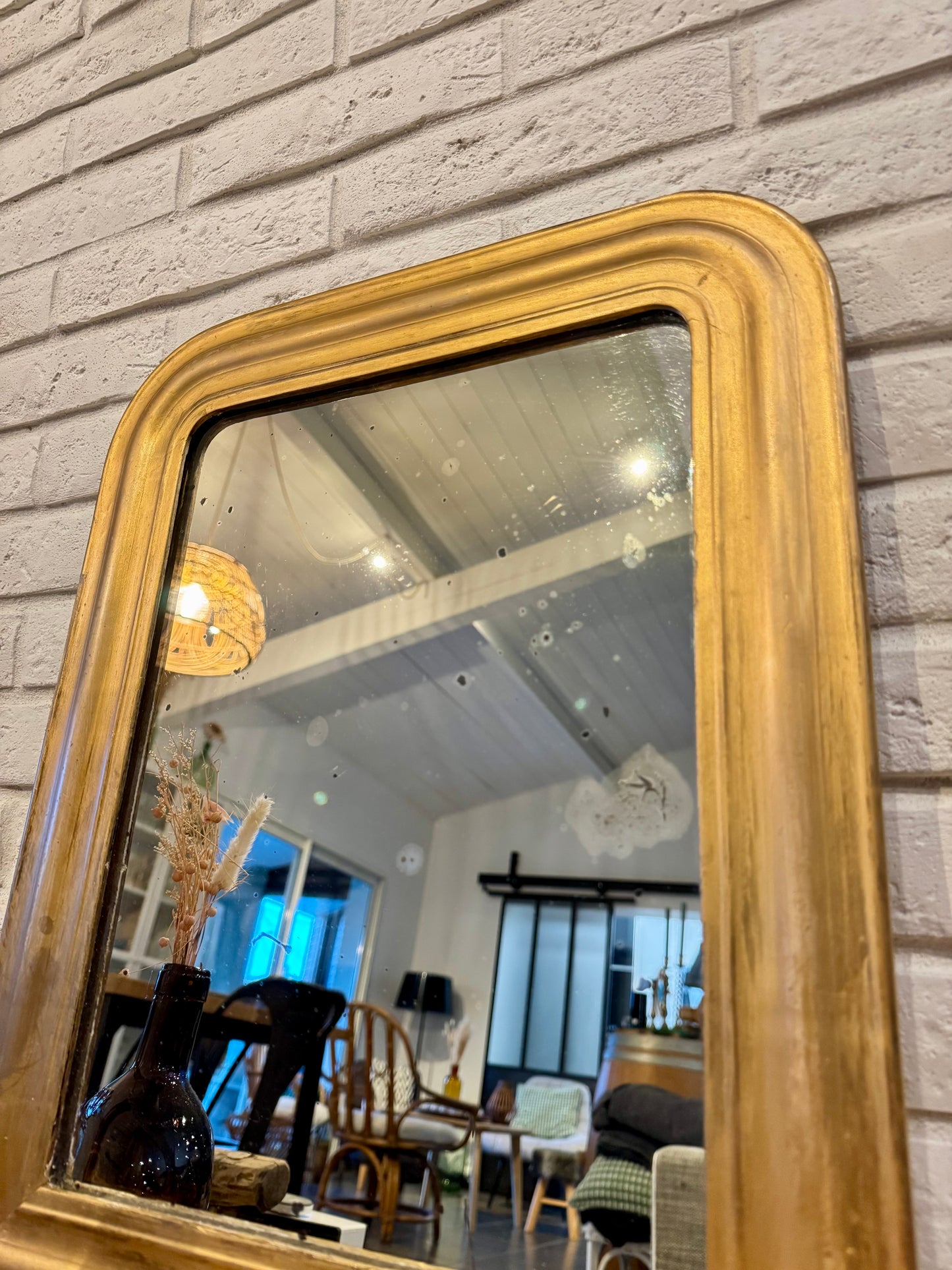 Miroir ancien doré Louis Philippe