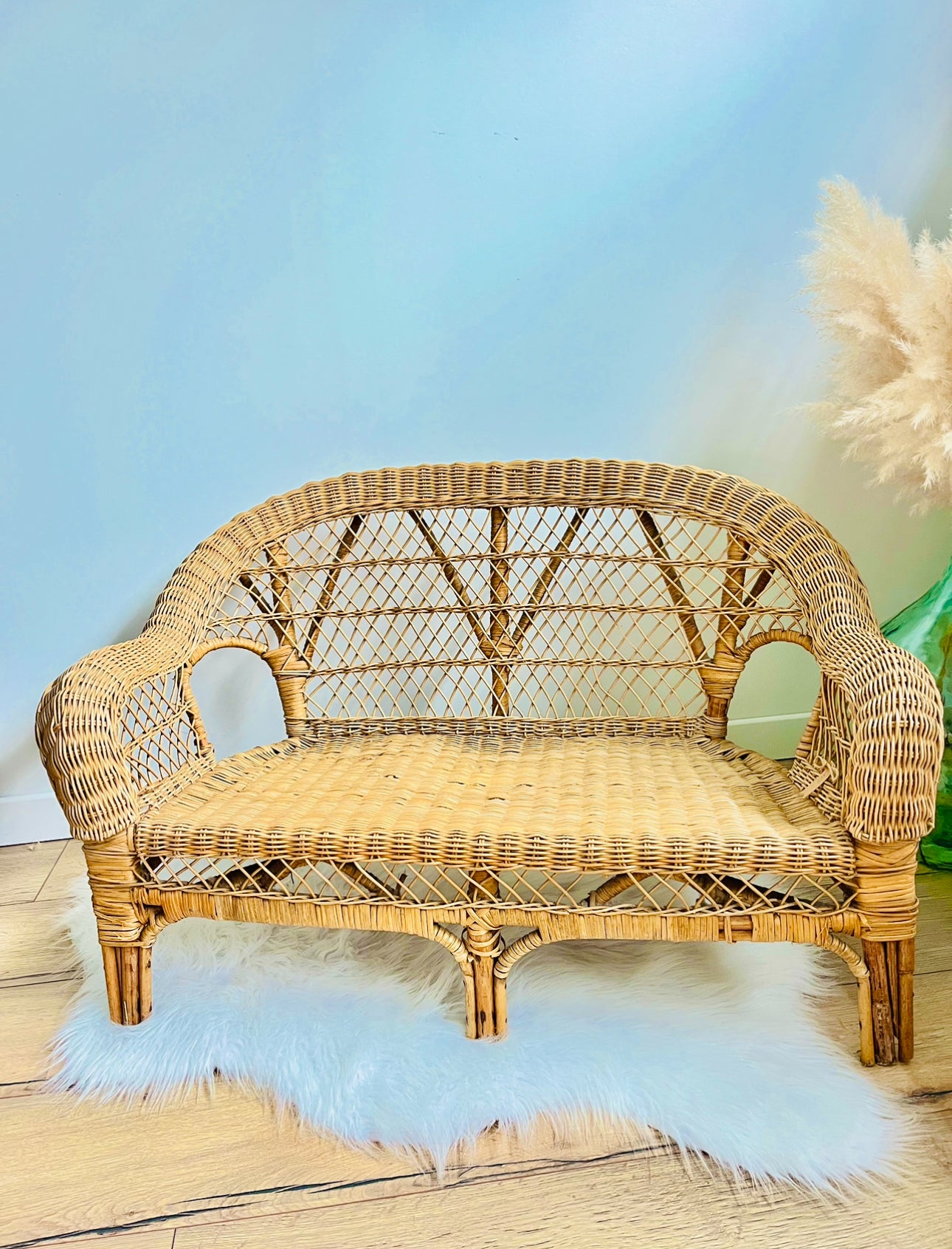 Banquette enfant en rotin