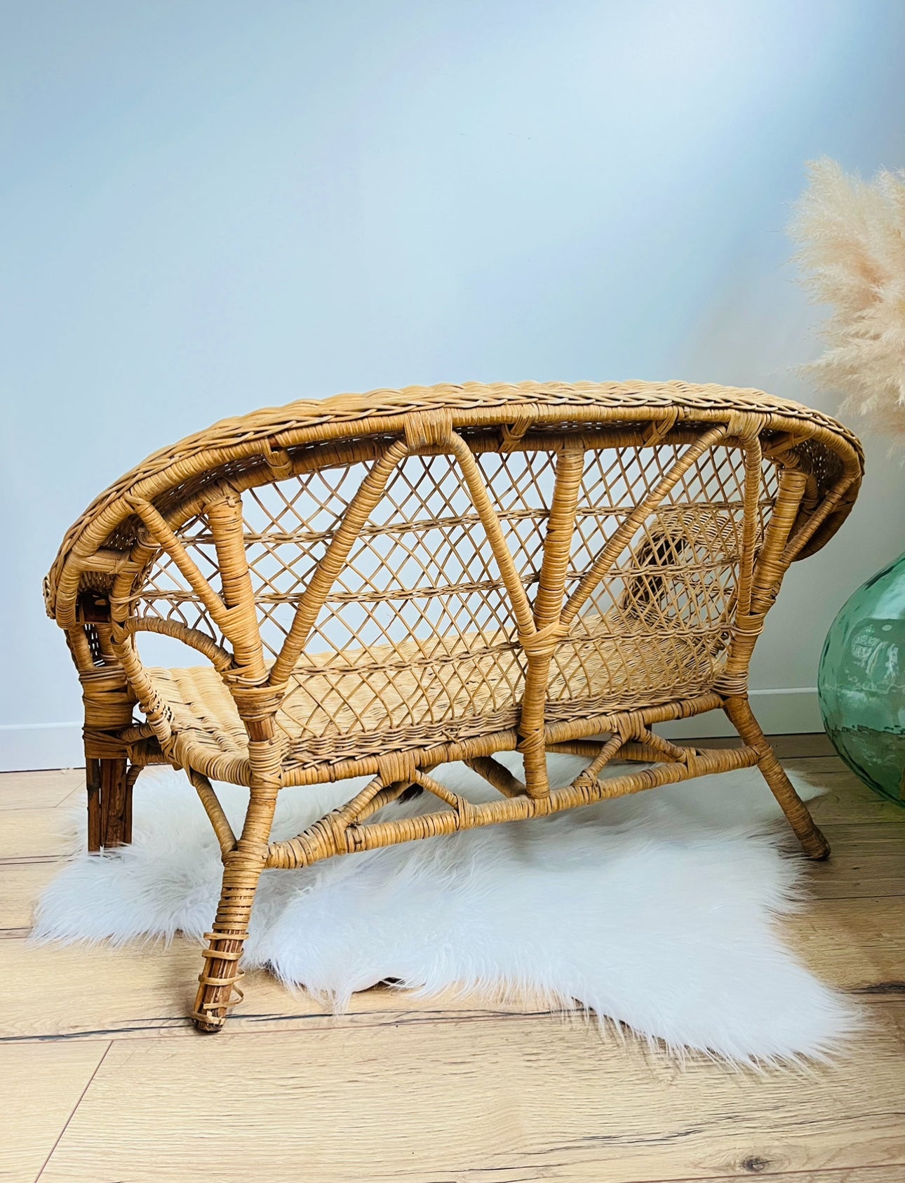 Banquette enfant en rotin