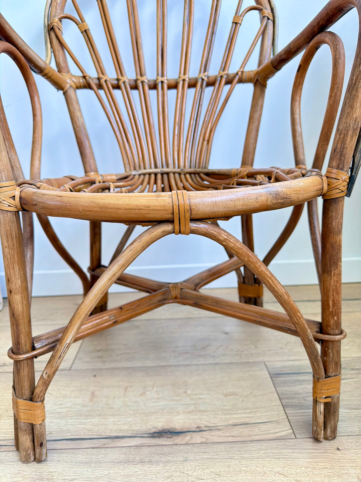Chaise adulte en rotin et bambou