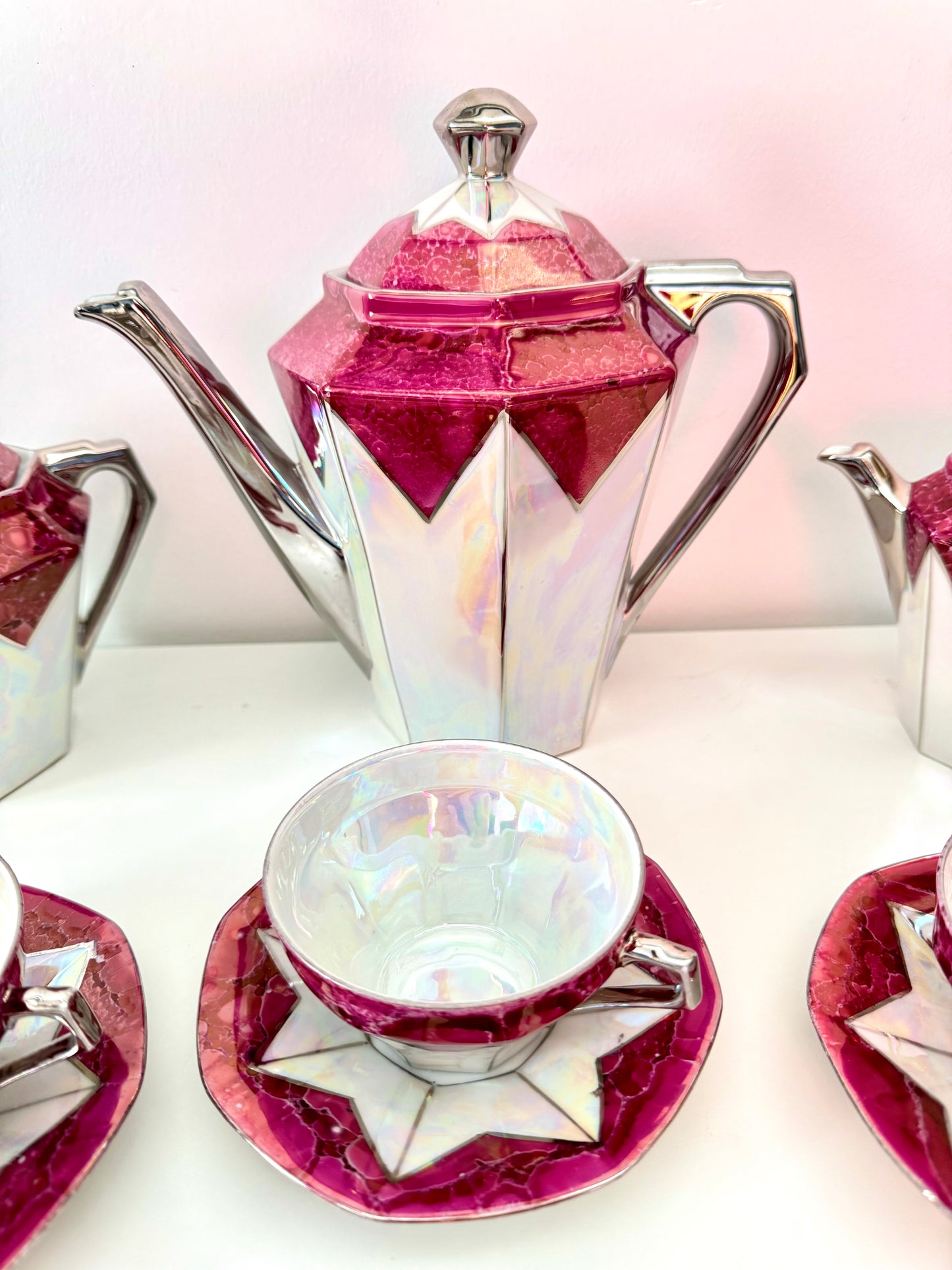 Service à café/thé Art déco, Porcelaine de Saxe