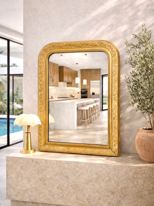 Miroir ancien doré Louis Philippe