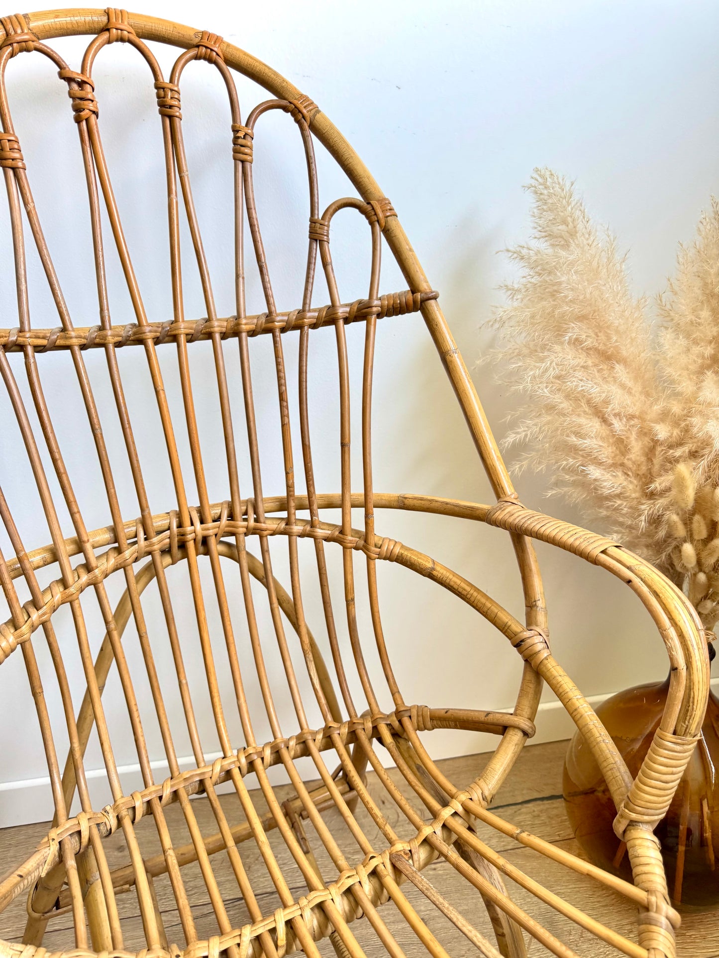 Fauteuil en rotin vintage