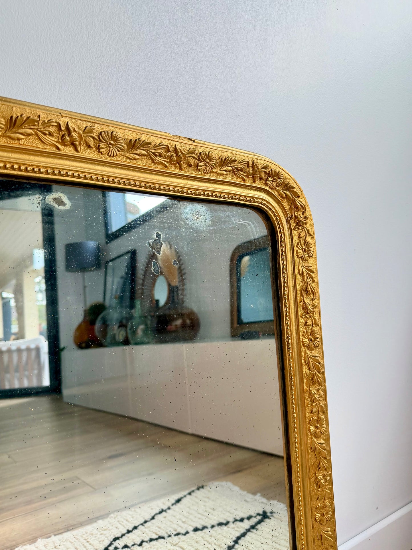 Miroir ancien doré Louis Philippe