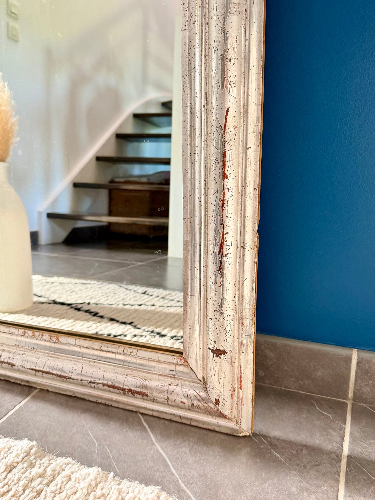 Miroir ancien Louis Philippe à la feuille d’argent