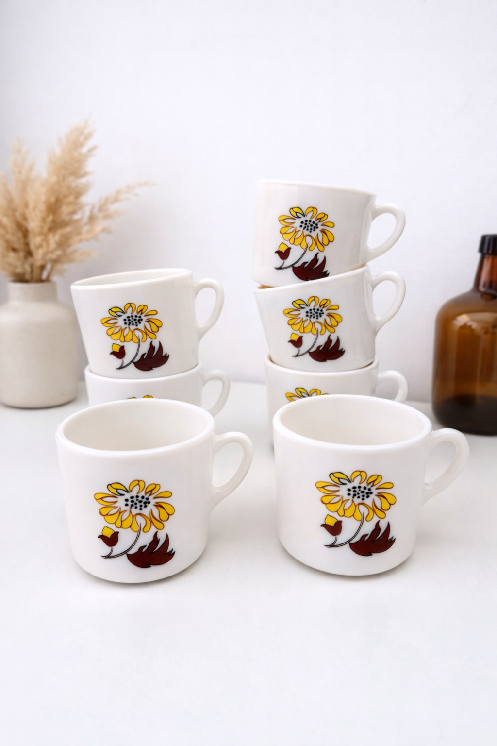 Lot de 7 tasses à café Arcopal