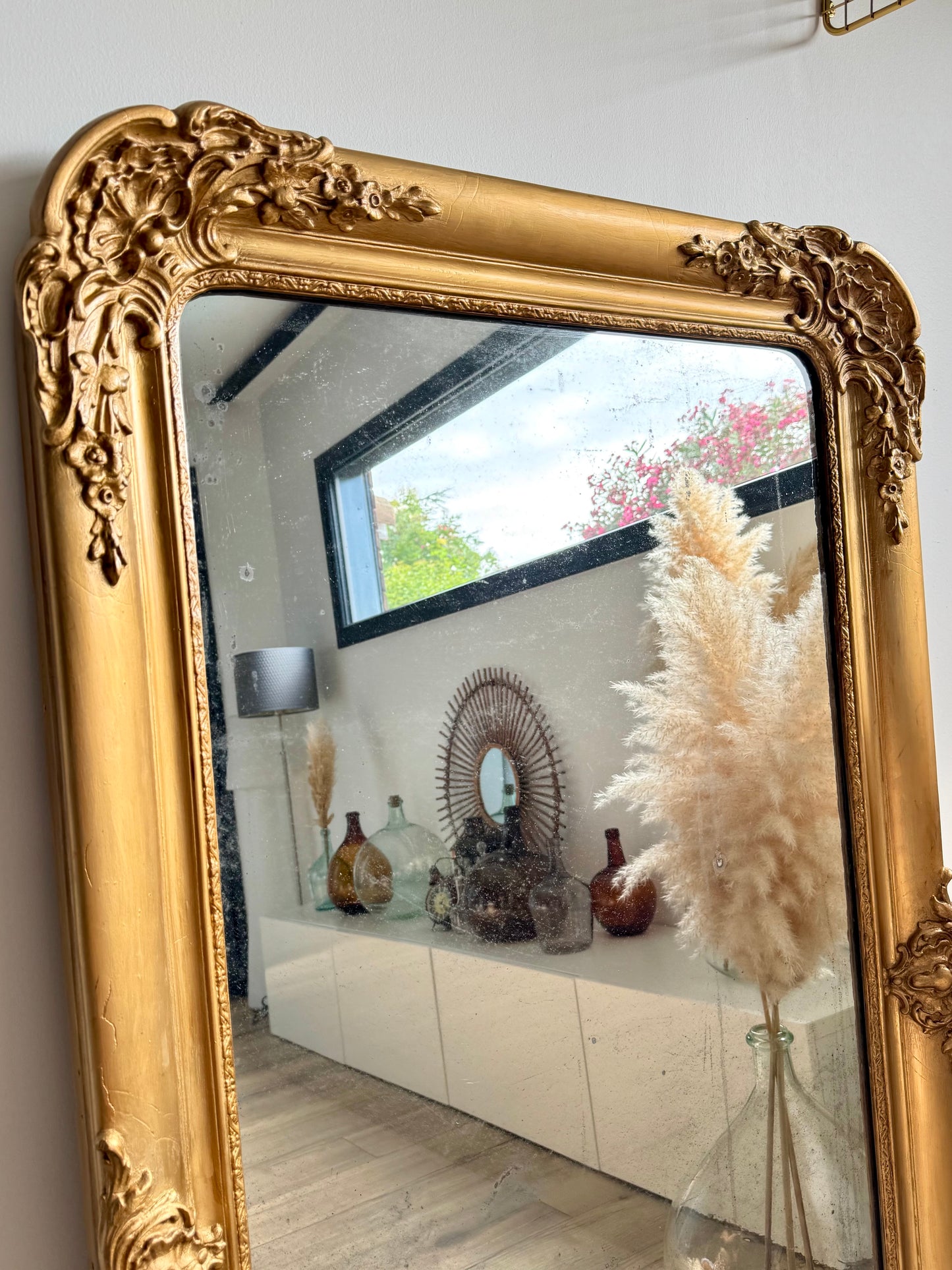 Grand miroir ancien doré Louis Philippe