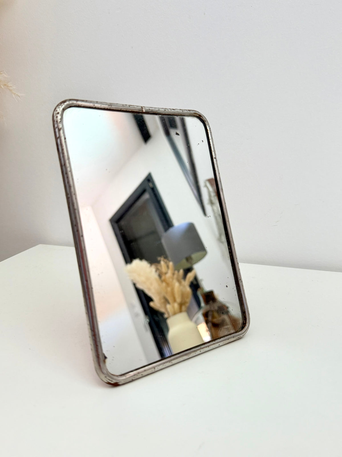 Miroir de table vintage en métal