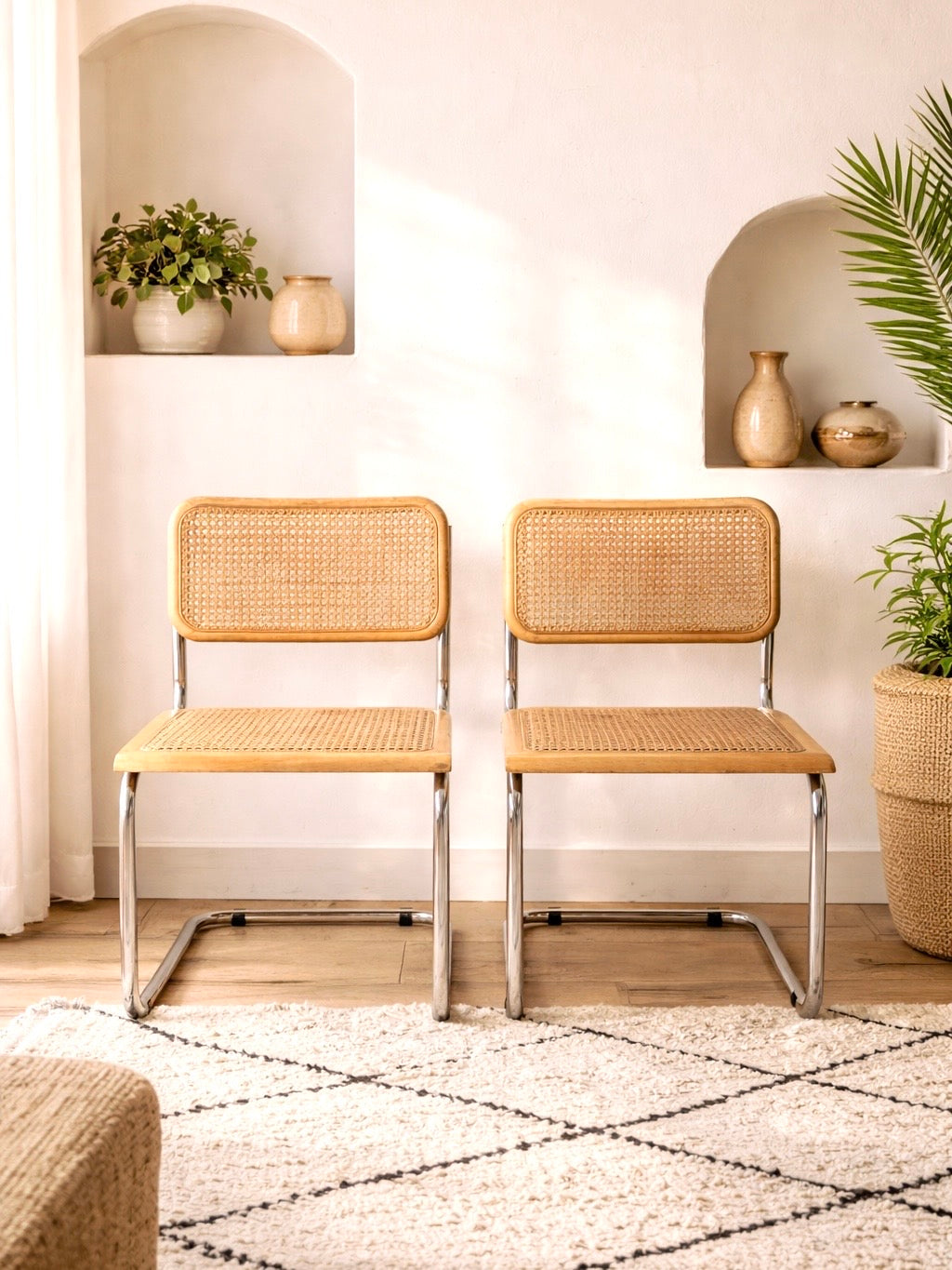 Paire de chaises Cesca B32 vintage en cannage