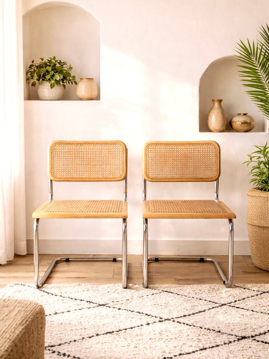 Paire de chaises Cesca B32 vintage en cannage