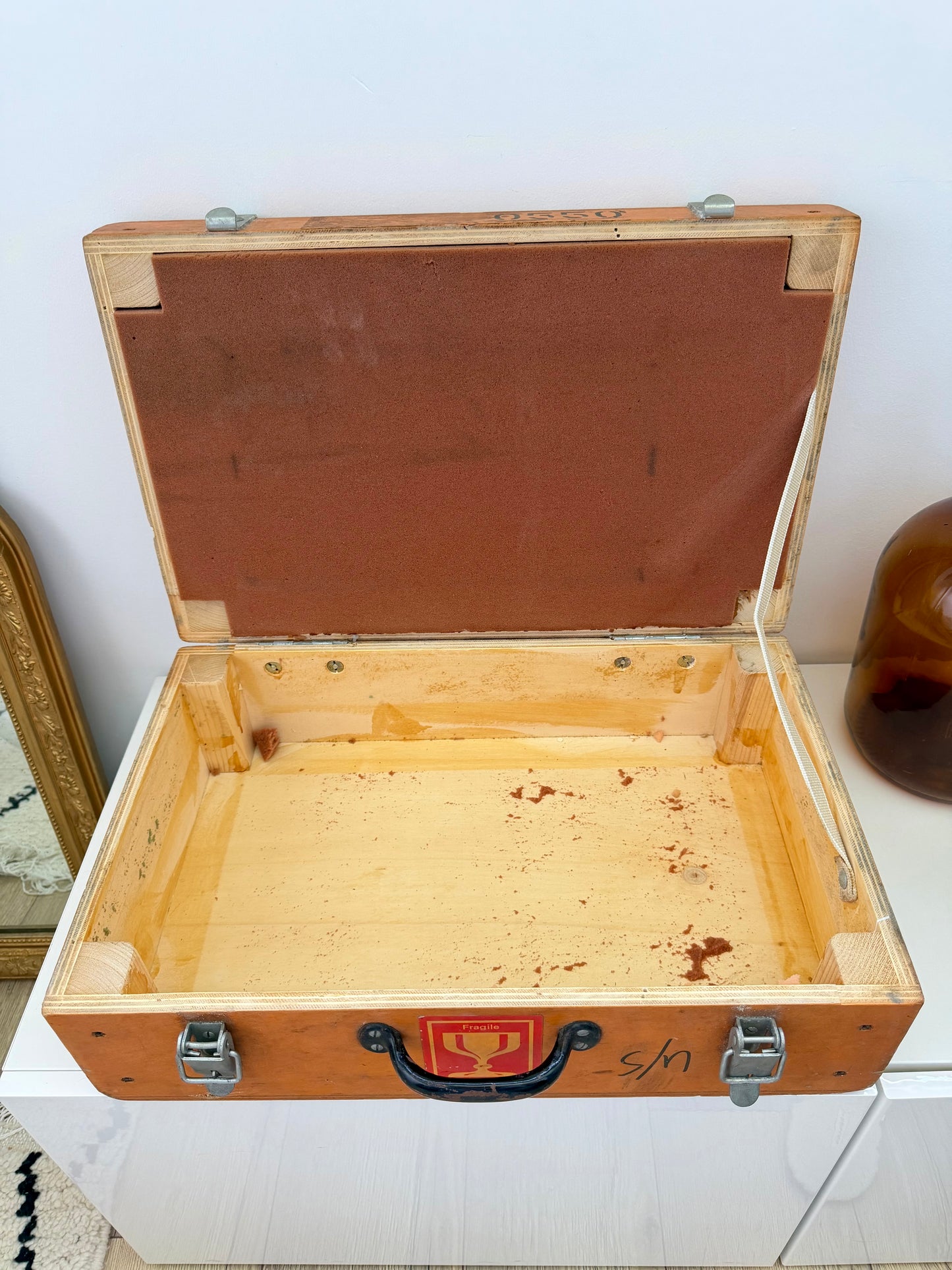 Valise vintage industrielle SWISSAIR