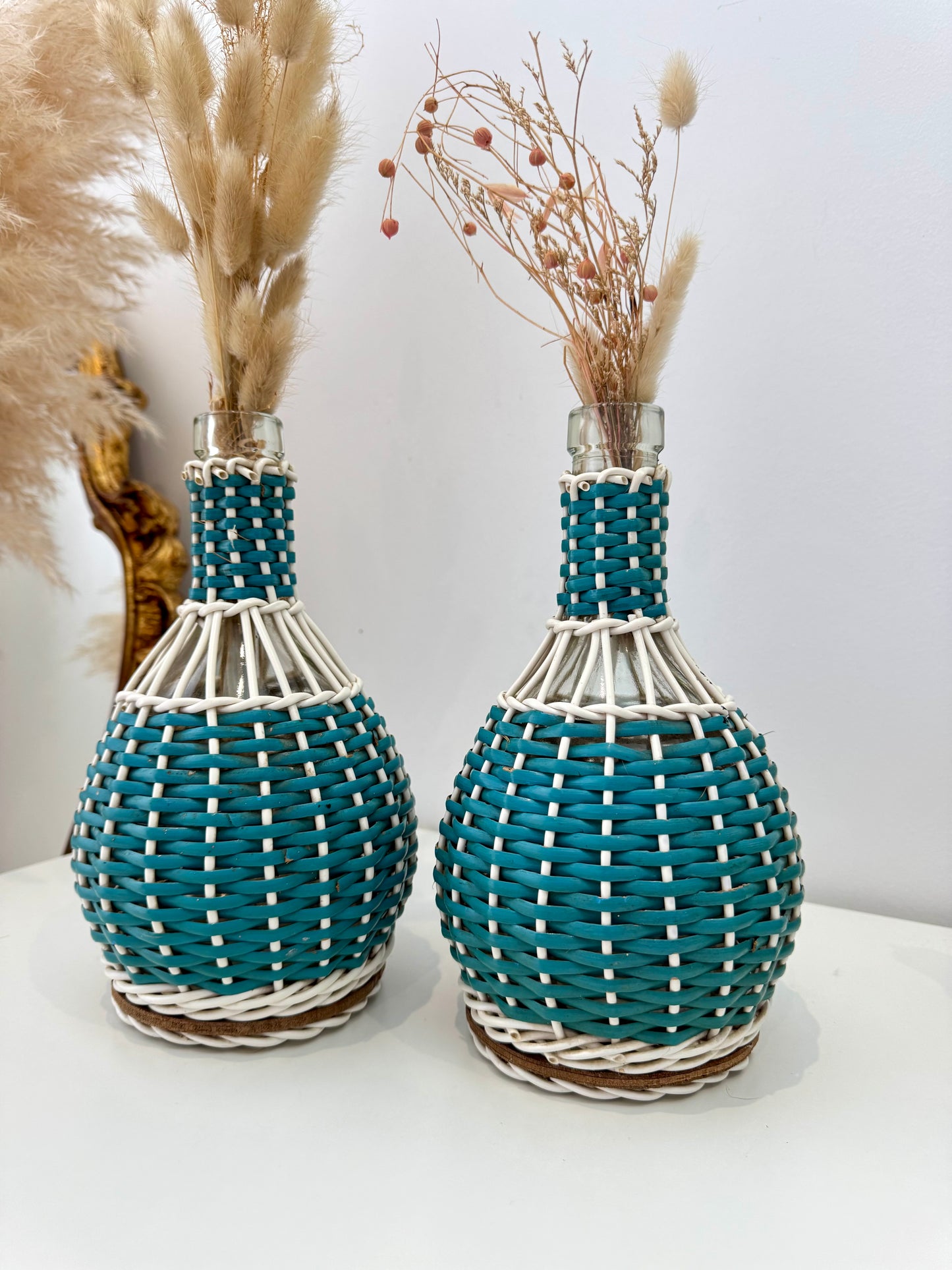 Duo de dames-jeannes scoubidou