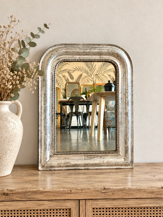 Miroir ancien Louis Philippe à la feuille d’argent
