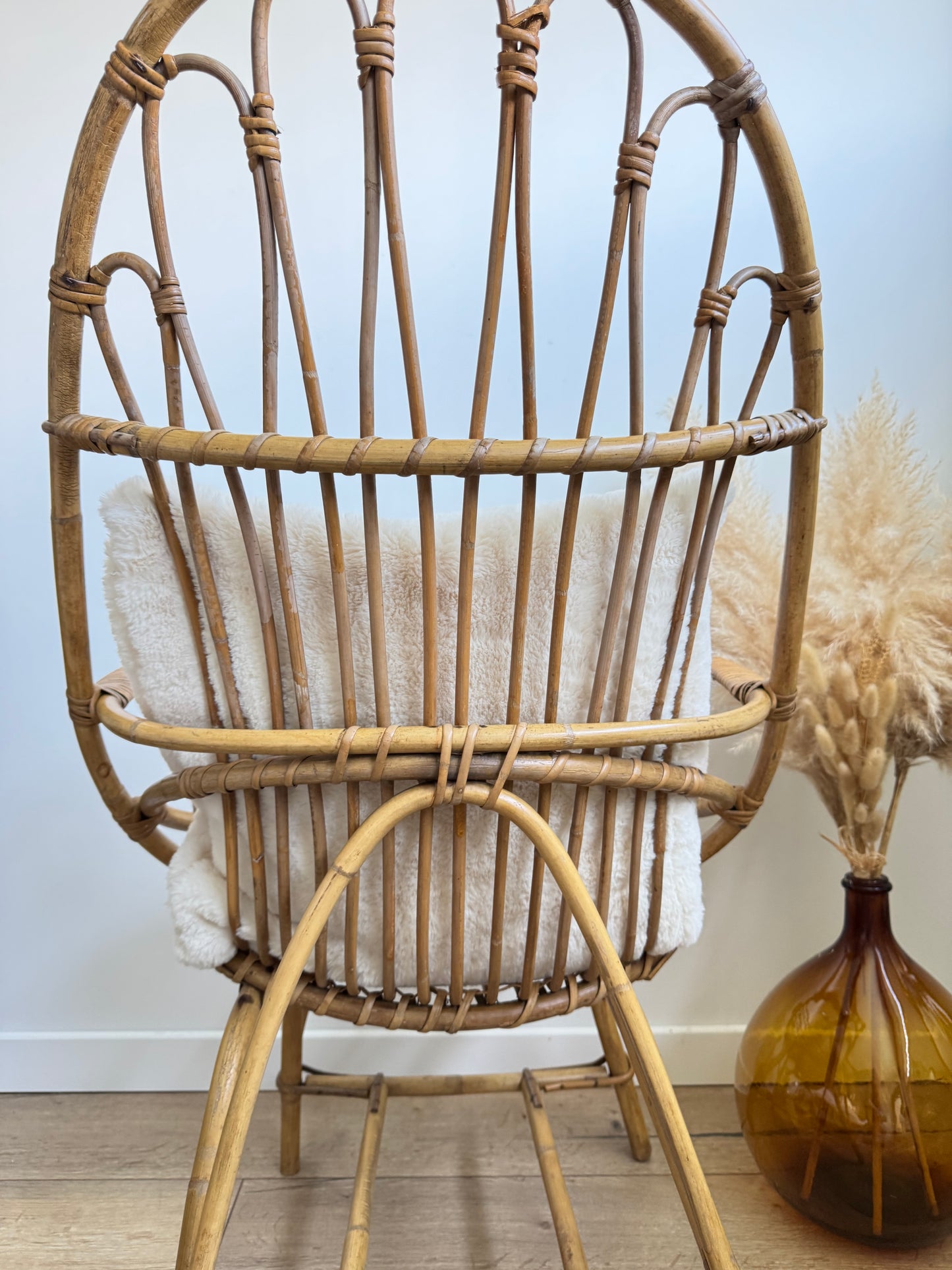 Fauteuil en rotin vintage