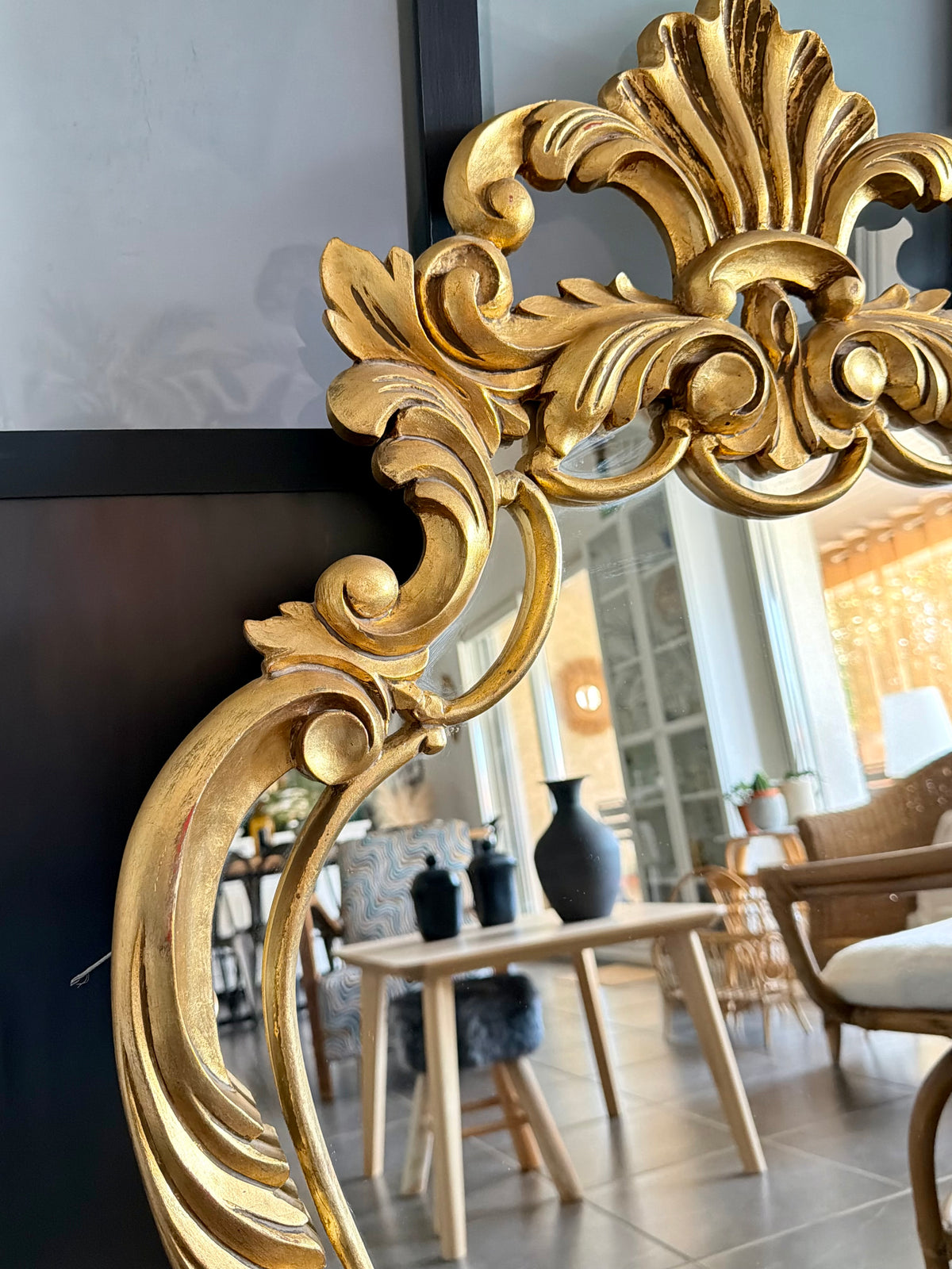 Miroir ancien baroque doré
