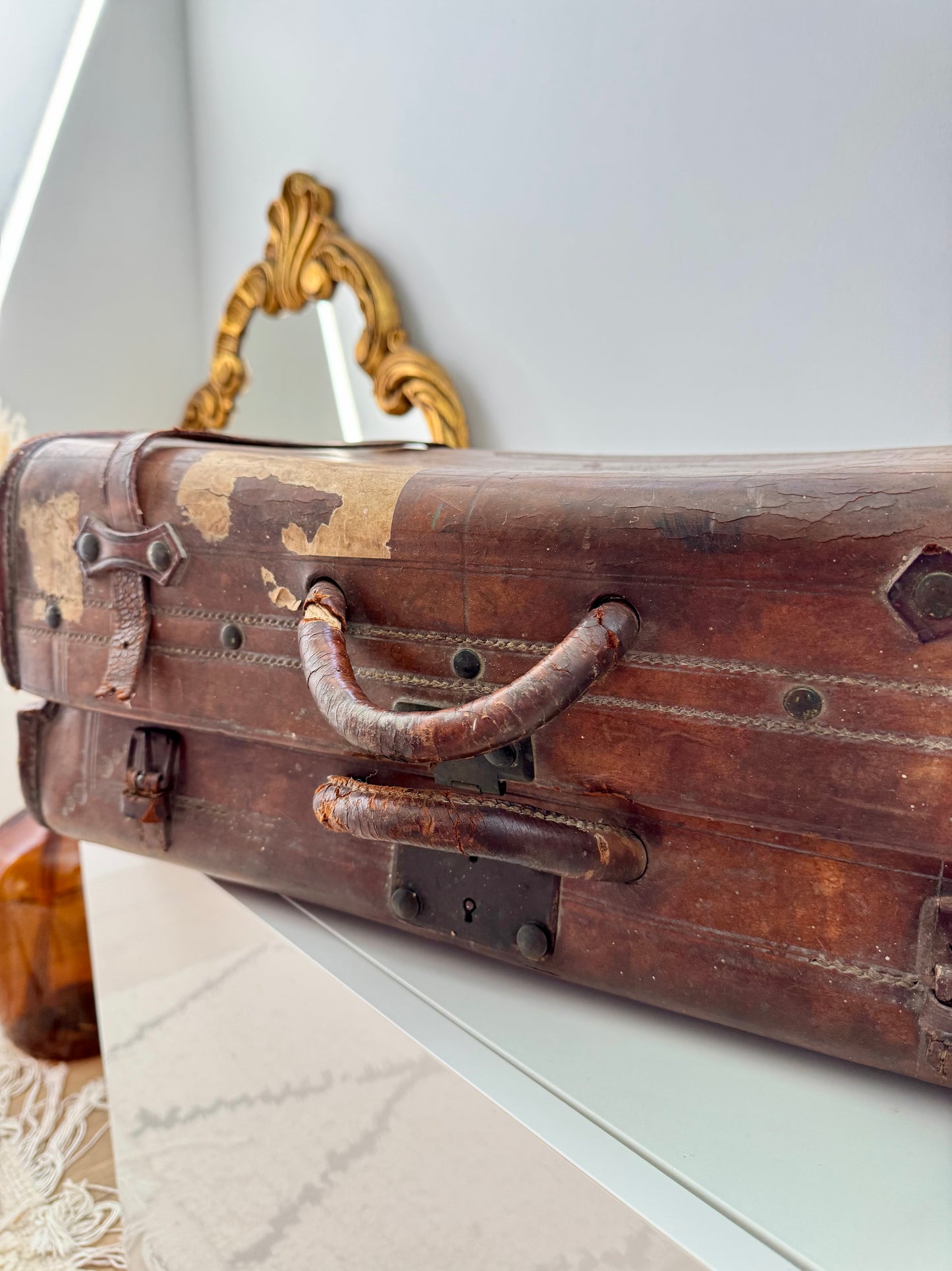 Valise vintage en cuir