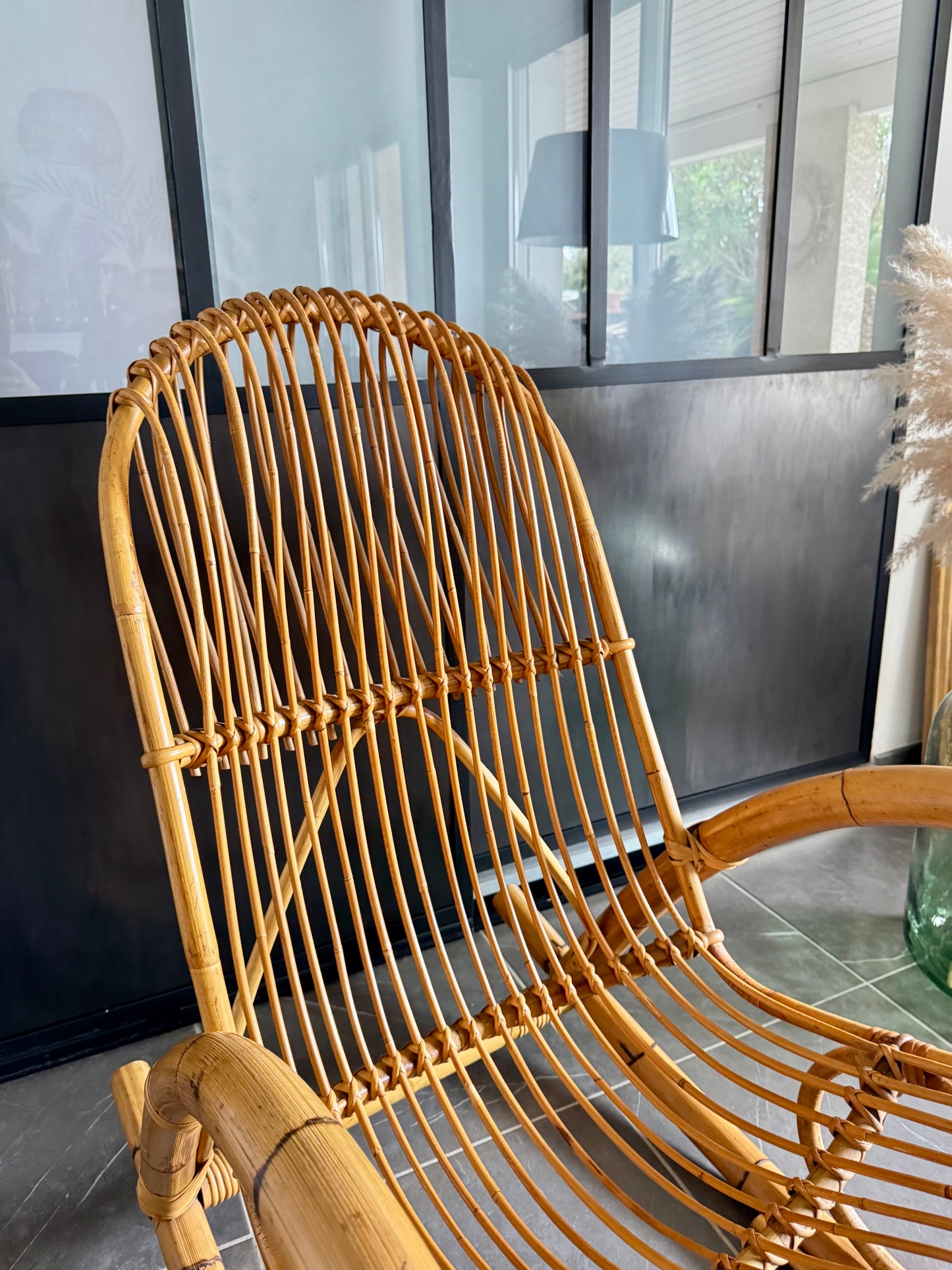 Rocking chair en rotin