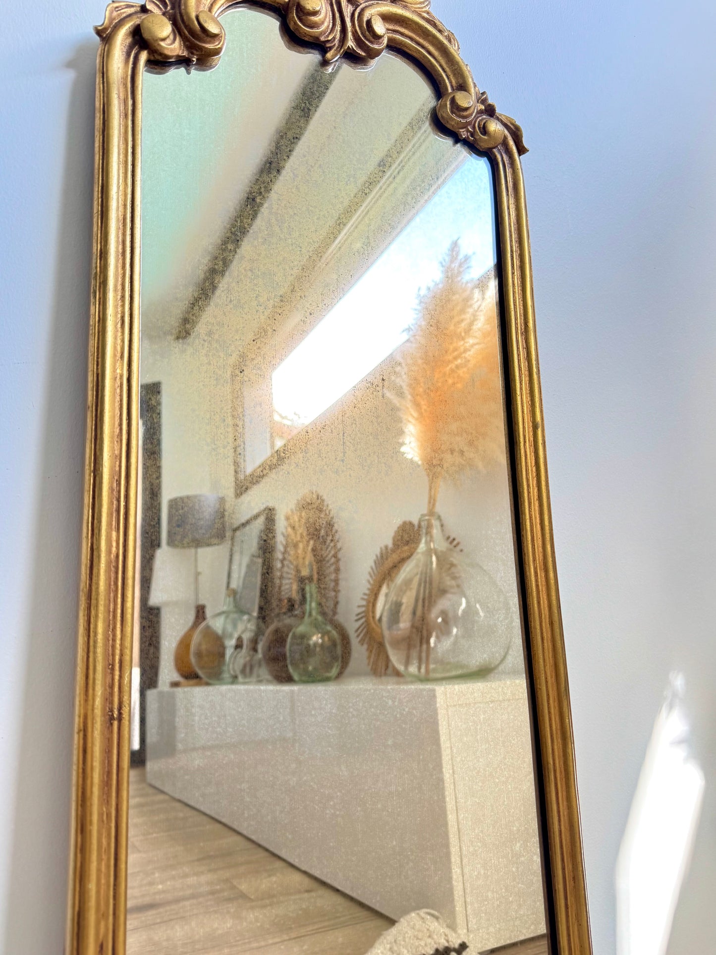 Miroir ancien doré style baroque