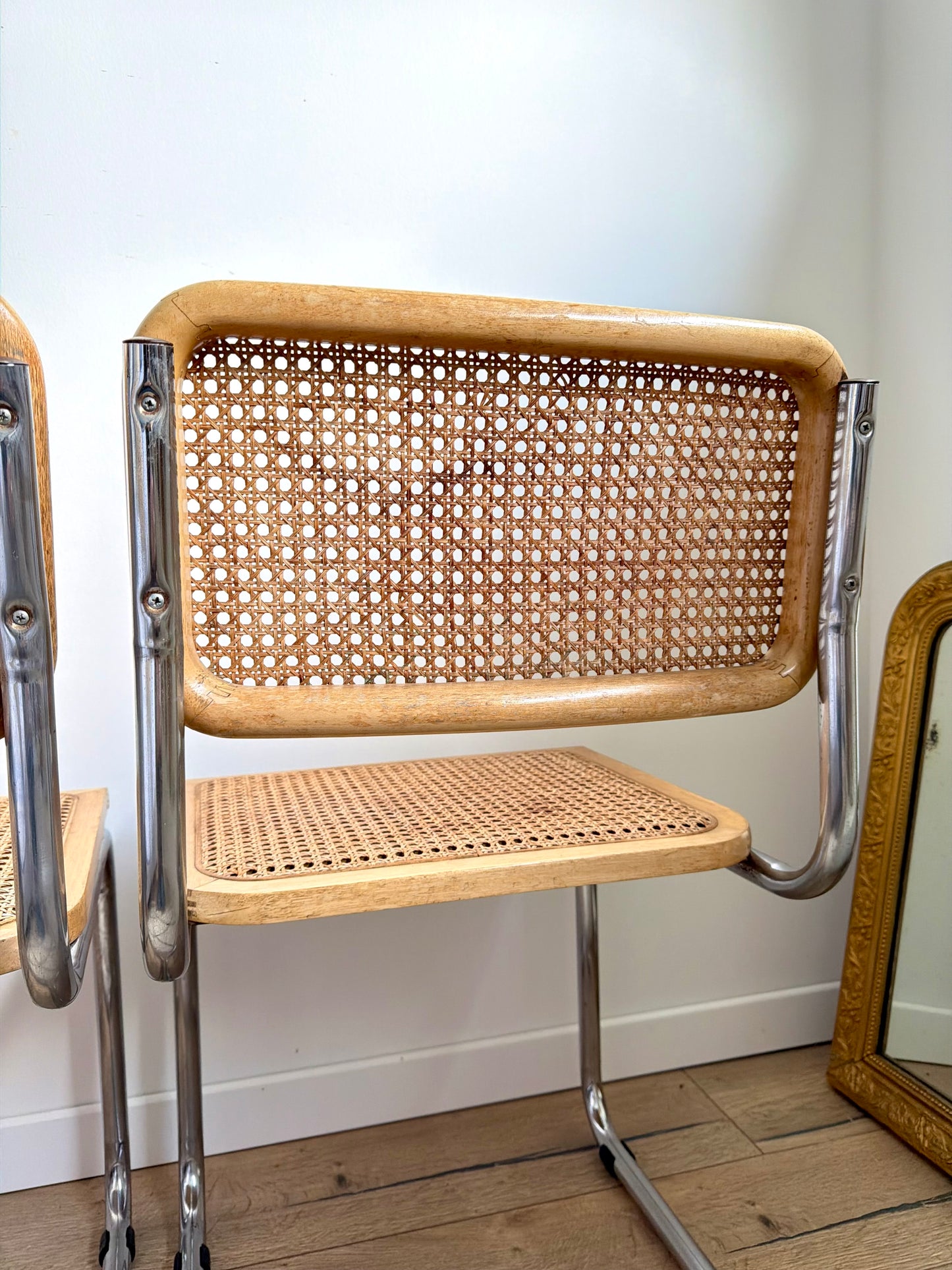 Paire de chaises Cesca B32 vintage en cannage