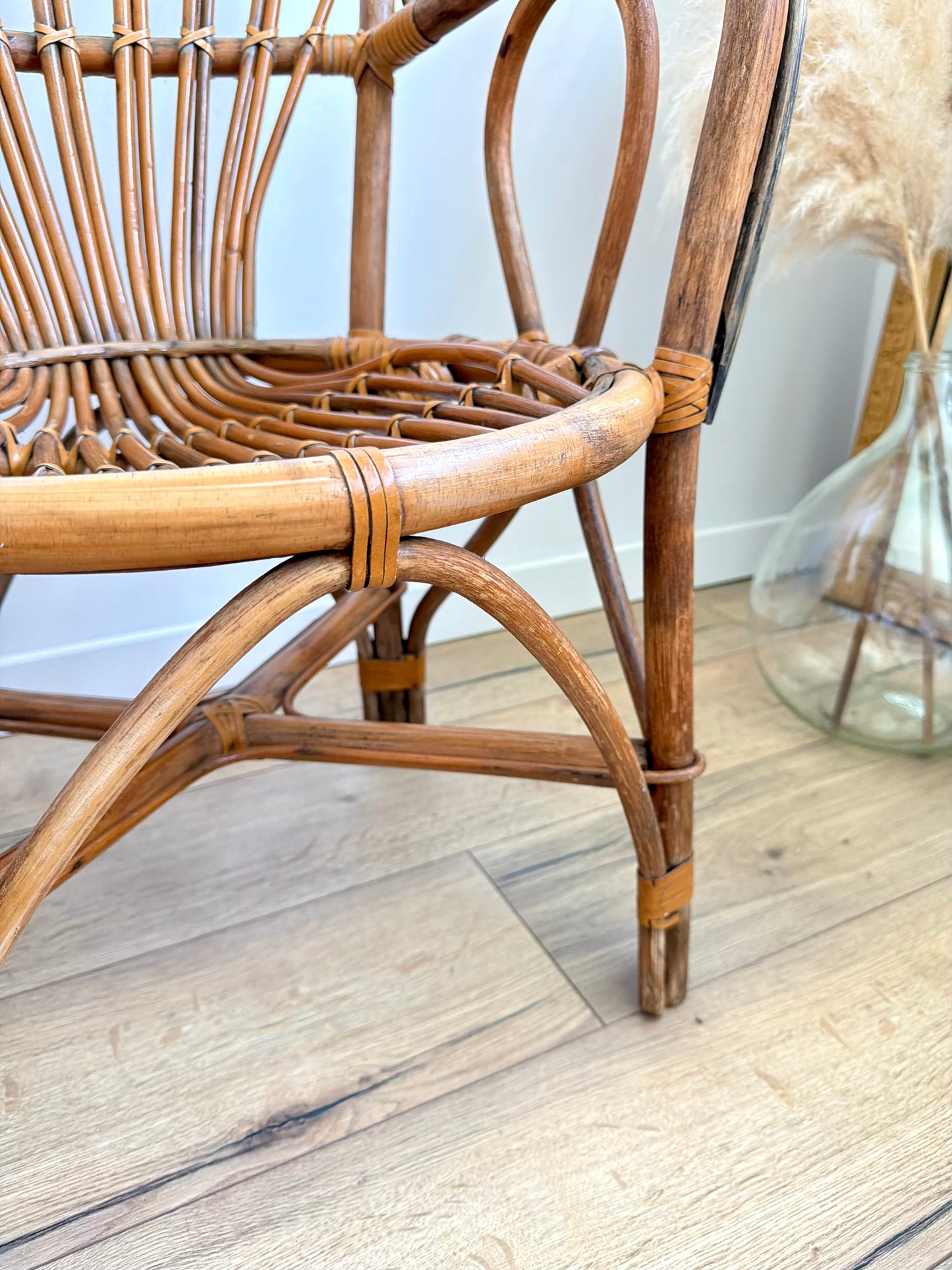 Chaise adulte en rotin et bambou