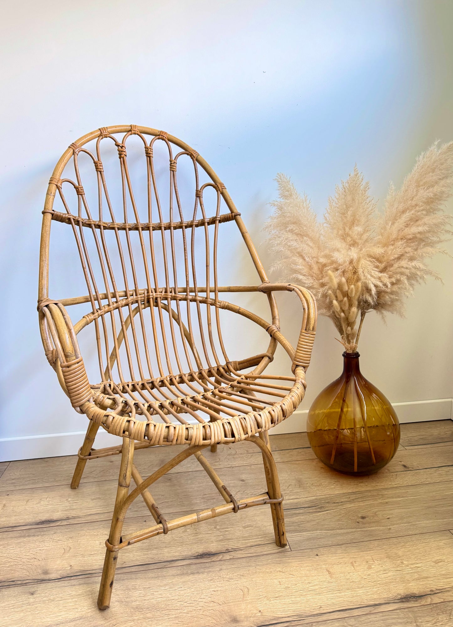 Fauteuil en rotin vintage