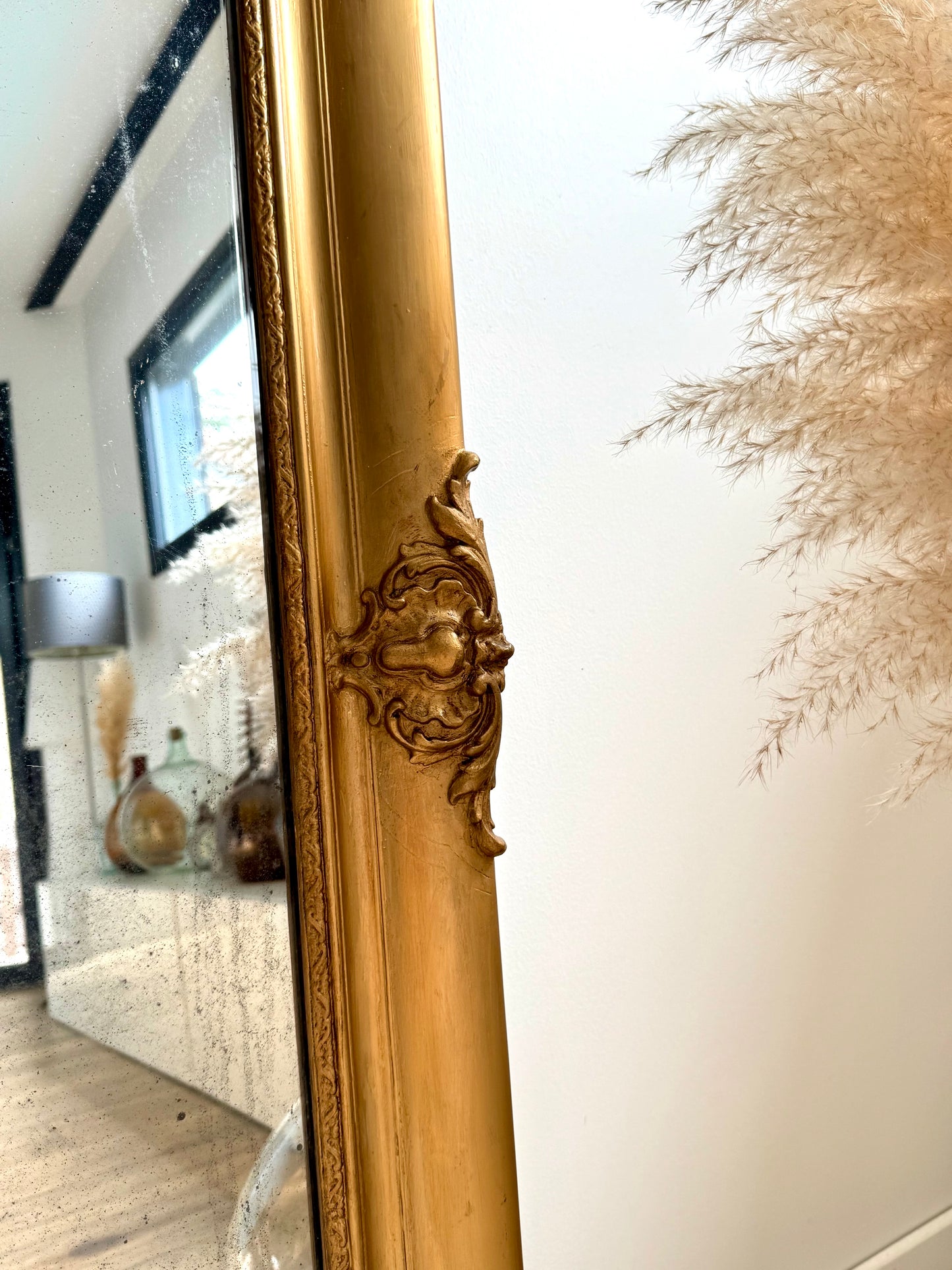 Grand miroir ancien doré Louis Philippe