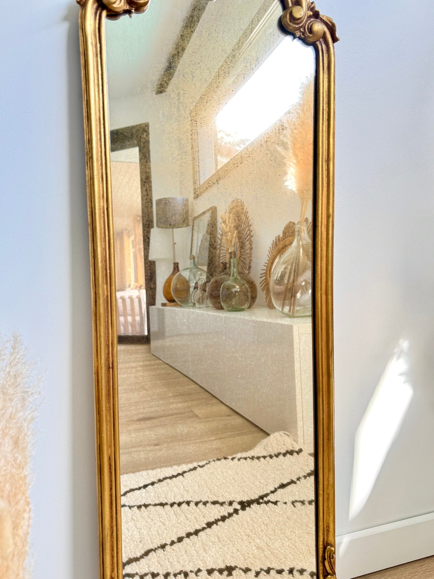 Miroir ancien doré style baroque