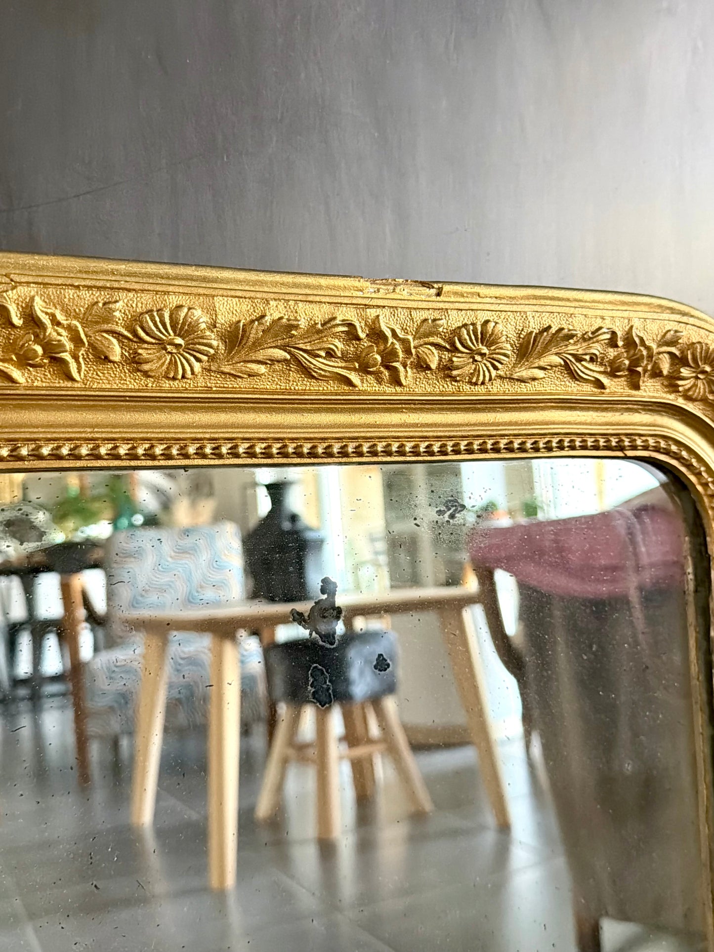 Miroir ancien doré Louis Philippe