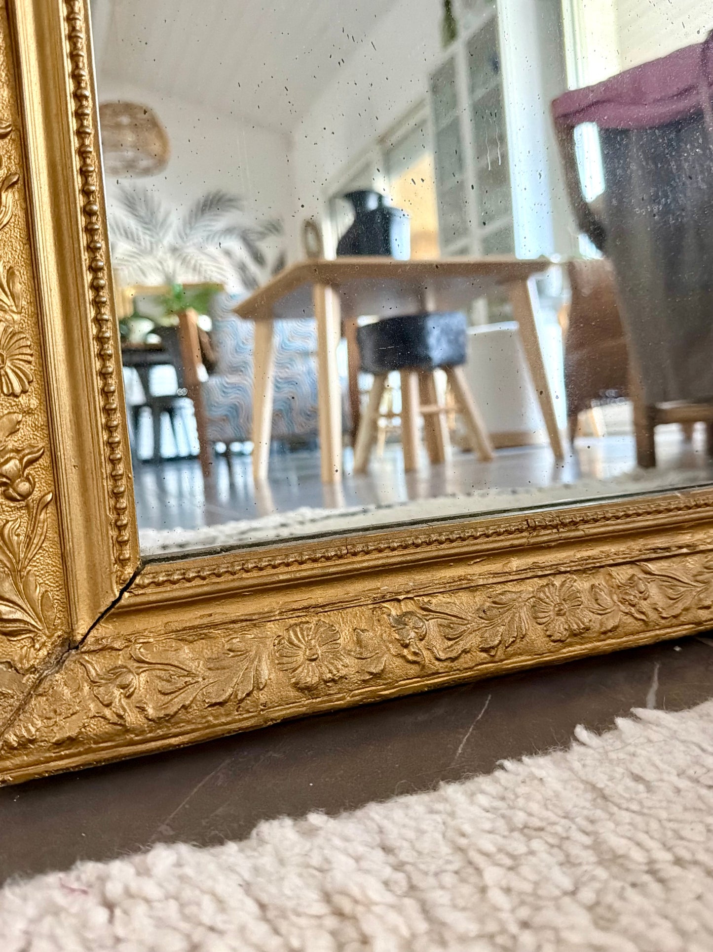 Miroir ancien doré Louis Philippe