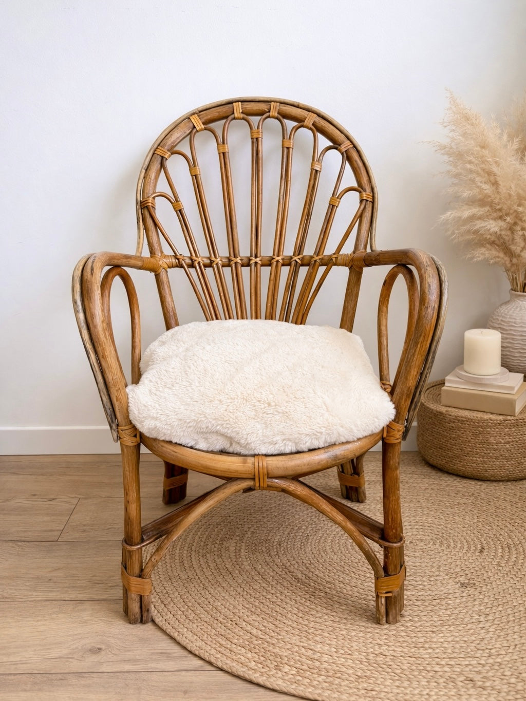 Chaise adulte en rotin et bambou