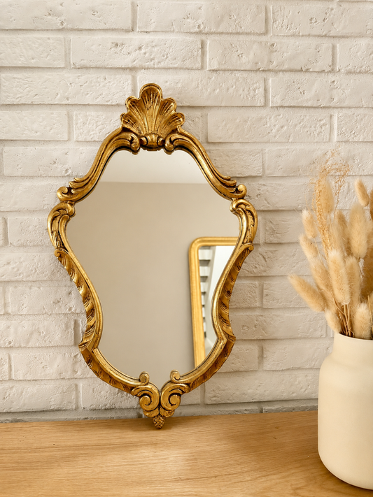 Miroir ancien doré style rocaille