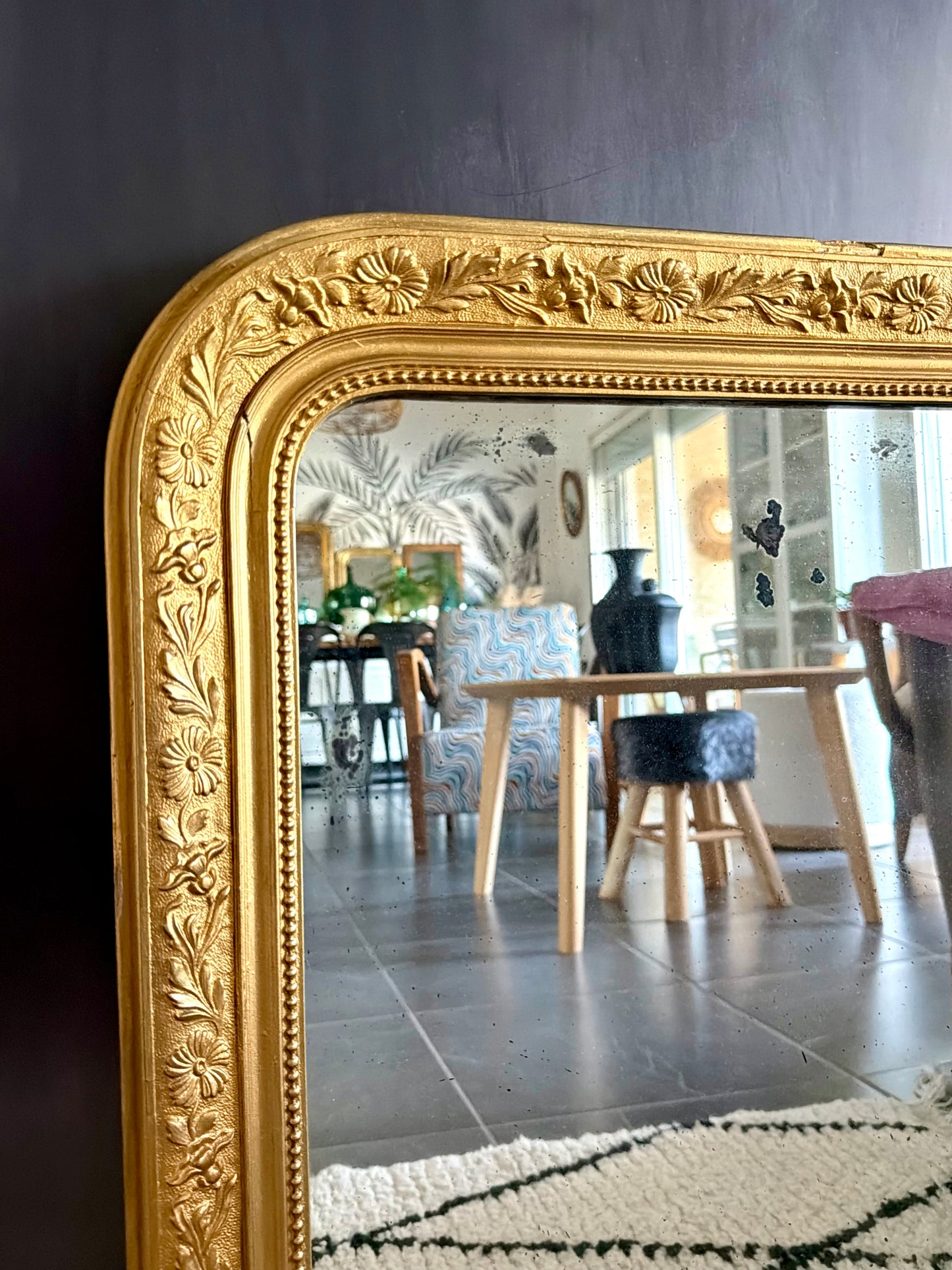 Miroir ancien doré Louis Philippe