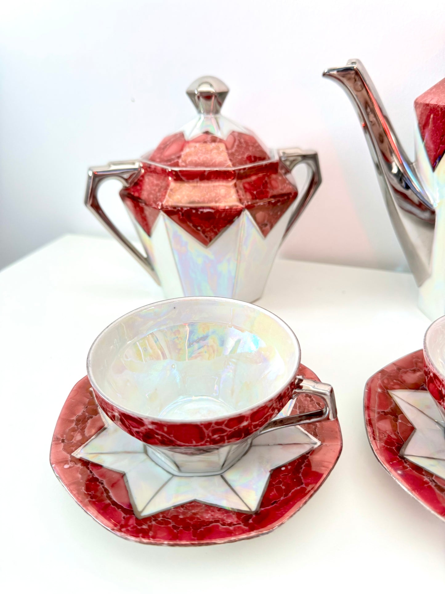 Service à café/thé Art déco, Porcelaine de Saxe