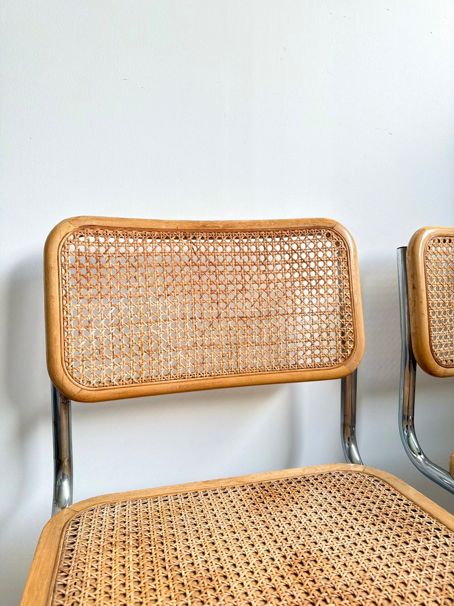 Paire de chaises Cesca B32 vintage en cannage