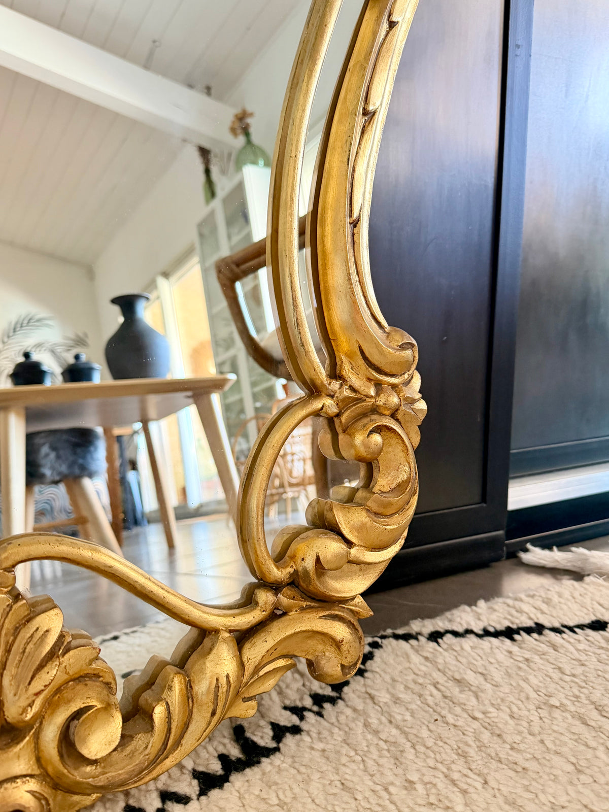 Miroir ancien baroque doré
