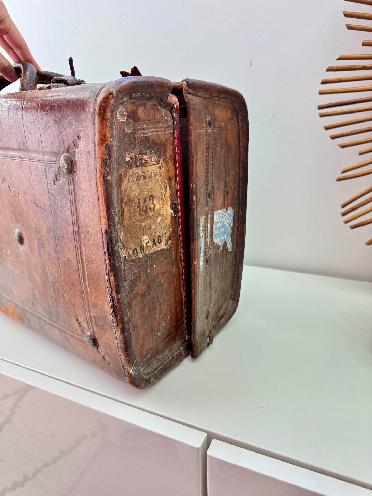 Valise vintage en cuir
