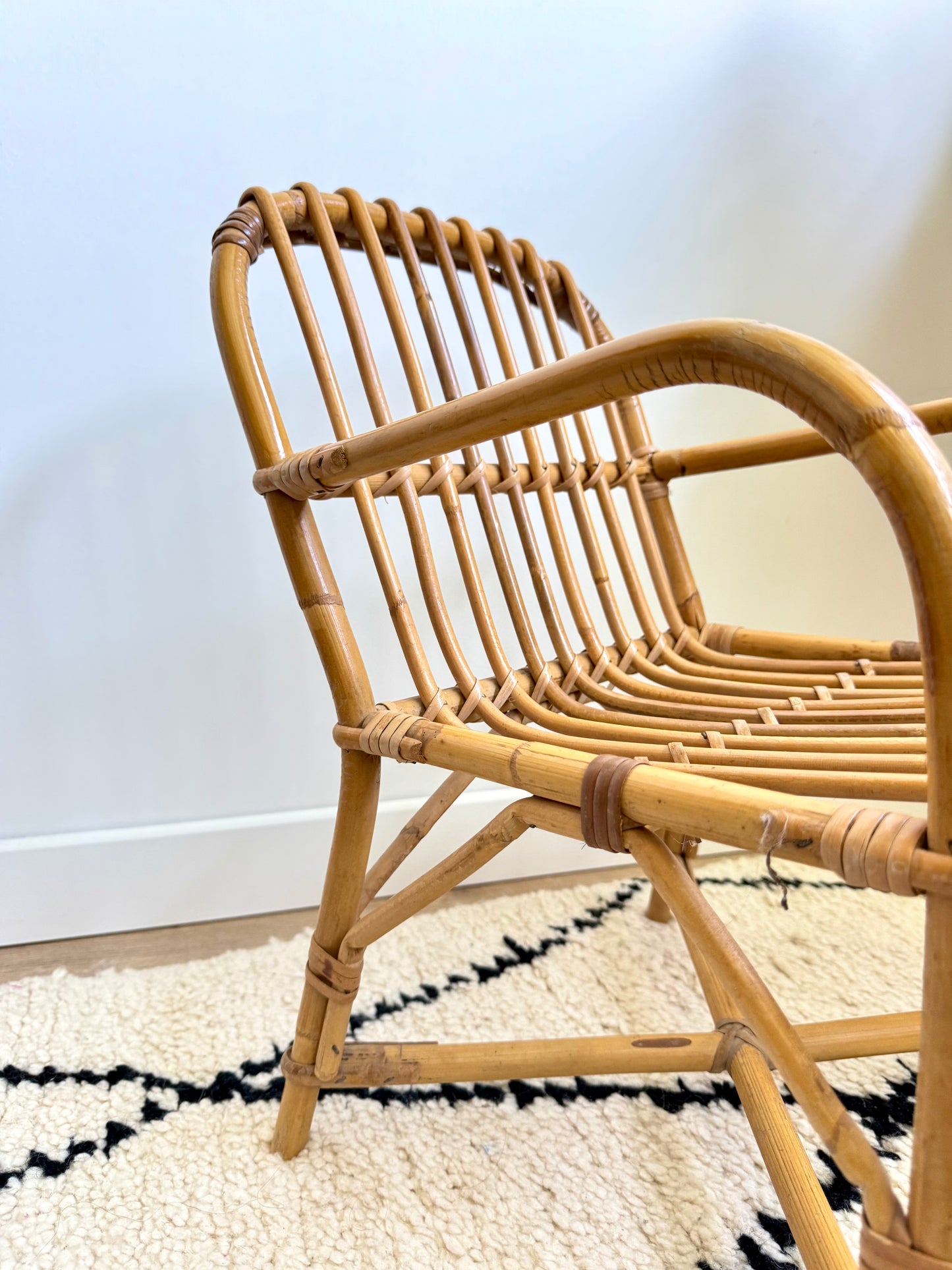 Chaise enfant en rotin