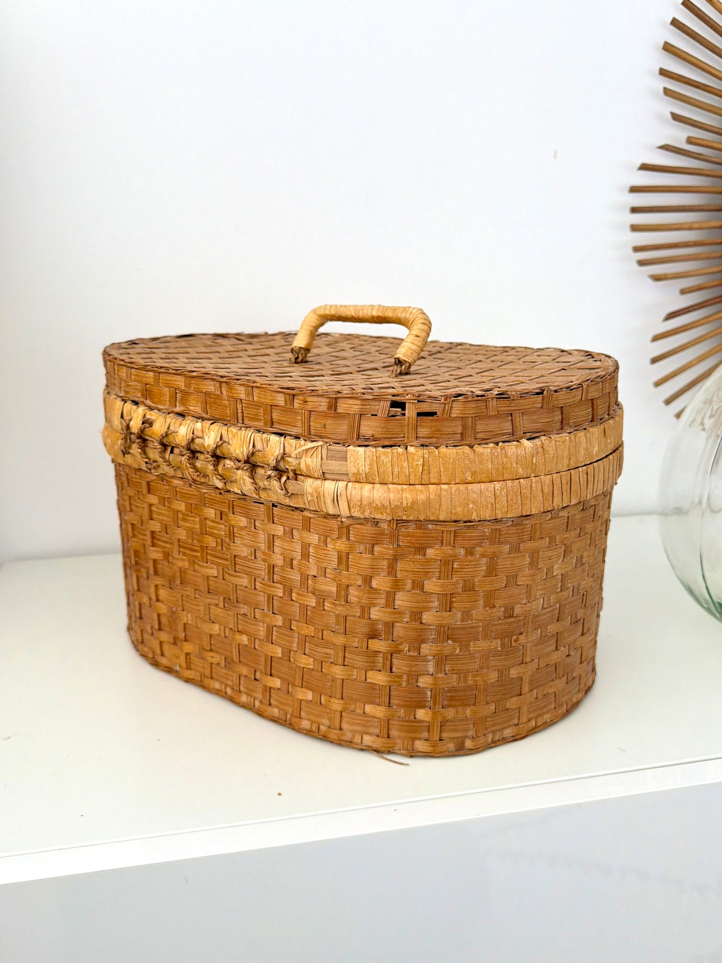 Panière de rangement en matière naturelle