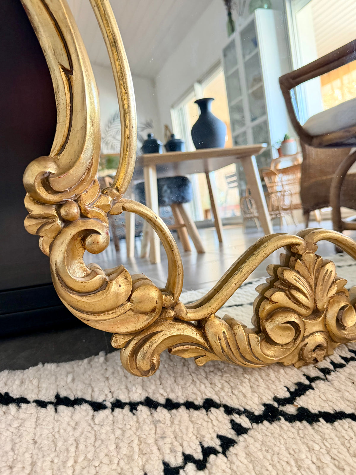 Miroir ancien baroque doré