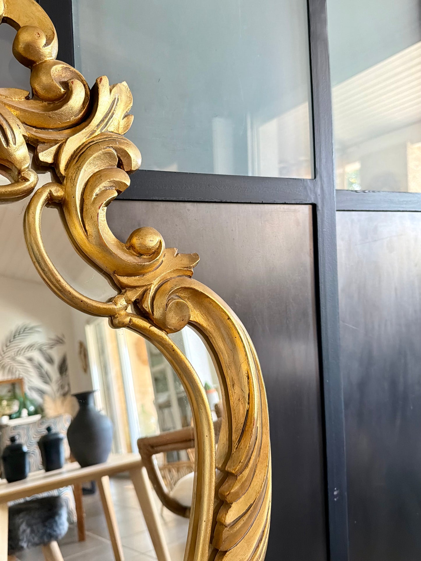 Miroir ancien baroque doré
