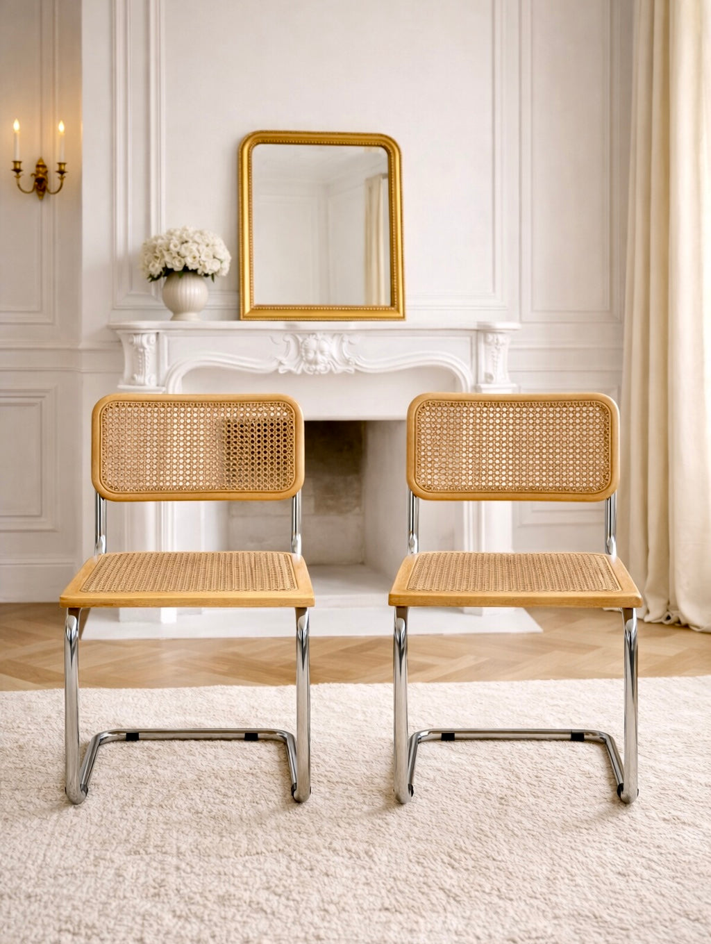 Paire de chaises Cesca B32 vintage en cannage