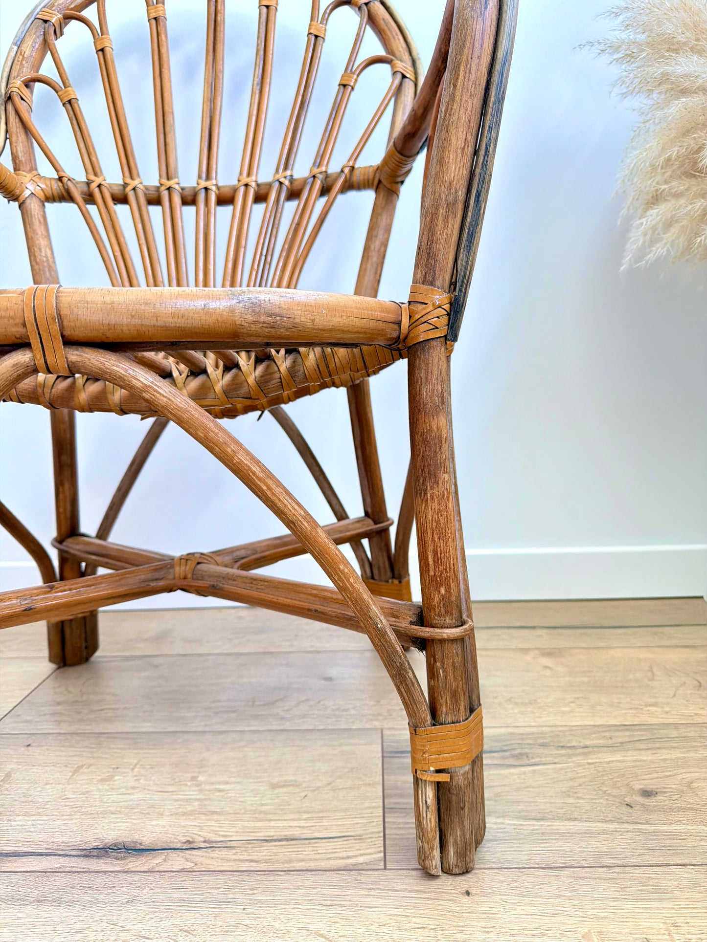 Chaise adulte en rotin et bambou