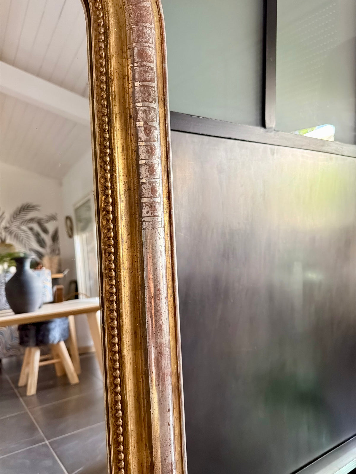 Miroir ancien Louis Philippe à la feuille d’argent